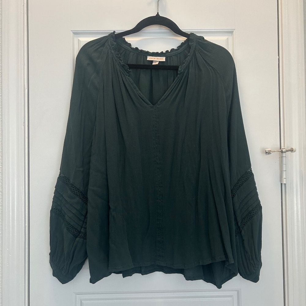 Knox Rose XL Teal Tunic Style Blouse